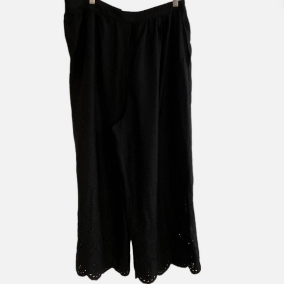 Brand New By Anthropologie Wide-Leg Eyelet Crop Pants - Picture 8 of 11